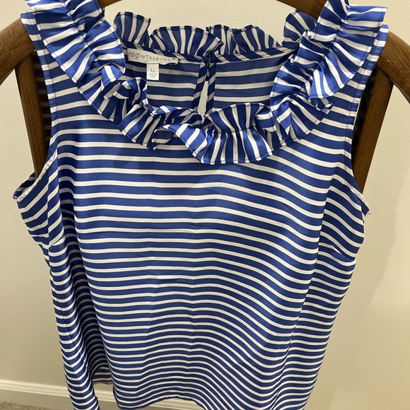 Talbots ruffle neck blouse - Picture 3 of 5